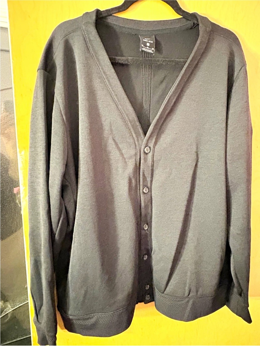 Nike Men's Black - gray Button-Front V-Neck Cardigan
